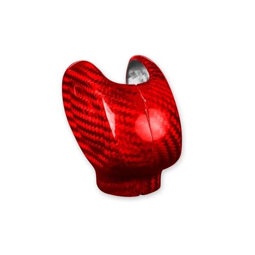HDGFDELK 車のギアシフトハンドルカバー内装装飾 Mini Cooper F54 F55 F56 F57 F60 カーボンファイバーステッカーアクセサリーに適合(Red)