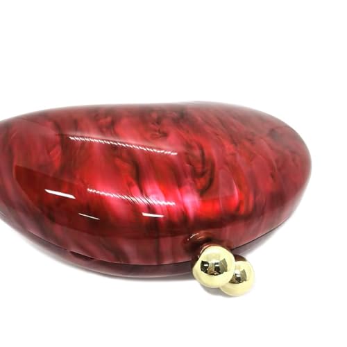 Image of Acrylic Shell Shaped Bag Luxury Marble Clutch Evening Purses for Women Glitter Handbag for Wedding Cocktail Party Prom