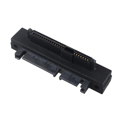 HALJIA SFF-8482 - Adaptador SAS a SATA de 90 grados en ángulo recto SAS de 22 pines a 7 pines + unidad de disco duro SATA de 15 pines, adaptador convertidor de extensión de placa base con puerto de