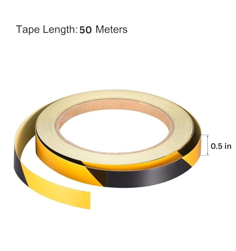 Image of WALLMATE Dual Shade Reflective Radium Strip for Car & Bike Waterproof Self Adhesive, Safety Sticker, Night Glow Tape for Helmet, Scooter & Cycle Decoration (Yellow-Black, 0.5 In x 45 Mtr (1771 in))