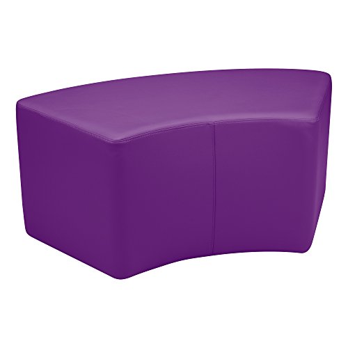 Image of Sprogs 18 inch H Structured S-Curve Stool -Flexible Modular Collaborative Soft Seating for Office, Home, Lounge and School Classrooms with Durable Frame -Purple