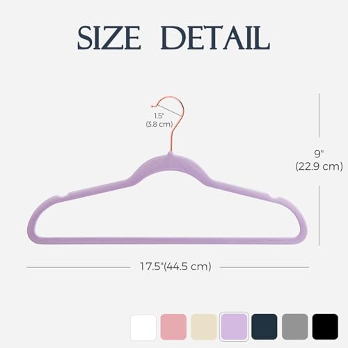 Image of HOUSE DAY Lt-Purple Velvet Hangers 30 Pack, Premium Non-Slip Felt Clothes