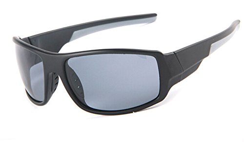 Men Sunglasses Polarized Gray Uv Protection Optical Lens-able Sports Wrap Black