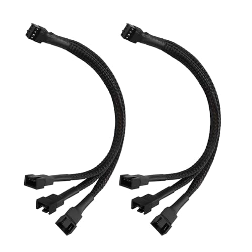 Binghe PWN Ventilateur Câble Adaptateur 4 Pin 1 à 3 PWN Fan Hub Spiltter Câble, Câble d'extension 4 Broches vers 3 Connecteurs de Ventilateur pour...