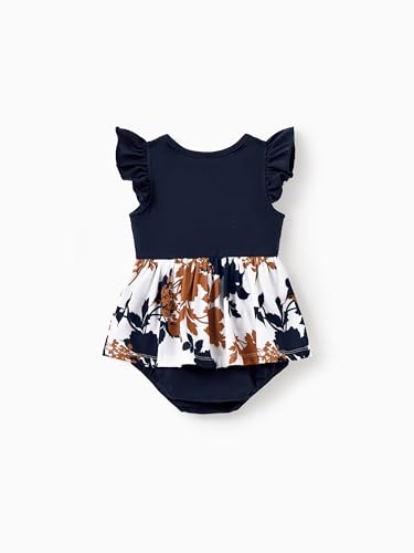 Image of PATPAT Family Matching Outfits Mommy and Me Outfits Floral Dress & Tee Sets | Couples Matching Outfits, Women Girl Flutter Sleeve Dress, Men Boy Cotton Blend T-shirts, Beach Vacation, Family Photoshoot