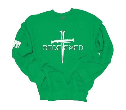 Trenz Shirt Company Mens Chrisitian Sweatshirt Redeemed Cross Nails Crewneck