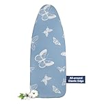 Frilodge Ironing Board Cover and pad, 125 x 45, 122 x 38, Thick Padding, Resist Scorching and Staining, Adjustable Fastener, Heavy Duty Padded Iron Board Covers Butterfly