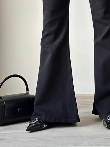 Image of GRECIILOOKS Women High Rise High Waist Jeans Wide Leg Straight Fit Denim | Baggy Cargo Style Casual Pants Daily College Wear