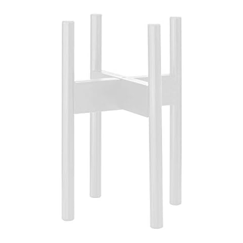 Rubberneck Bamboo Plant Stand - Adjustable to Fit 22-30 cm Pots Holder Flower Support for Indoor and Outdoor, White Cover