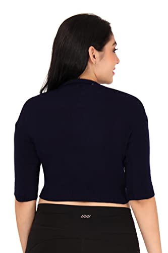Image of Women Winter Wear V-Neck Half Sleeves Regular Fit Woollen Blouse