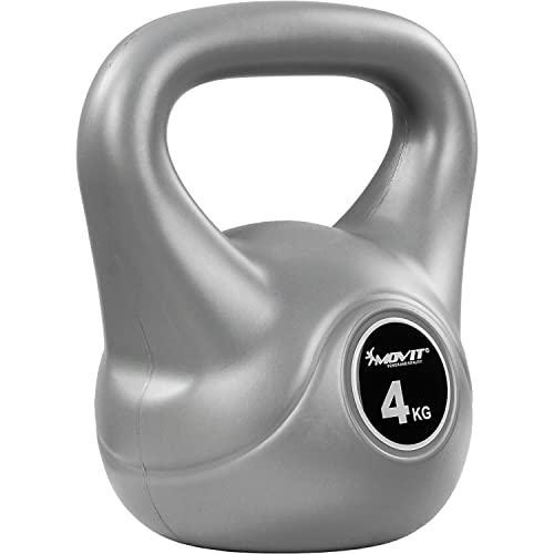 MOVIT Kettlebell BASIC GREY, Kugelhantel mit Bodenschonender...
