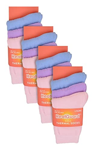 12 Pk Boys Warm Socks for Winter | Heatguard | Thick Cozy Thermal Socks for Kids2