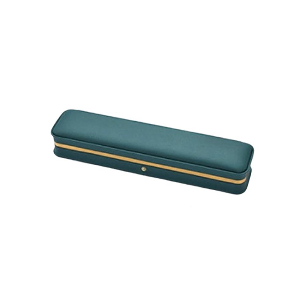 LannuMet Premium PU Necklace Box Jewelry Gift Box Necklace Storage Case Long Chain Display Case,Blackish Green,9.45" x 2.17" x 1.57"