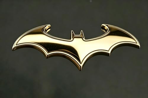 Image of 3D Spider Chrome Emblem Badge Sticker Decoration for Car, Truck, Motorcycle, RV, Scooter, SUV, Door, Window (Yellow Bat)