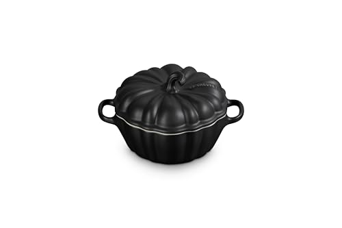 Le Creuset Stoneware Figural Pumpkin Petite Cocotte, 12 oz., Licorice