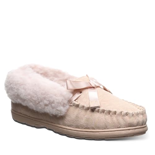 BEARPAW Womens Indio Exotic Suede Glitter Moccasin Slippers