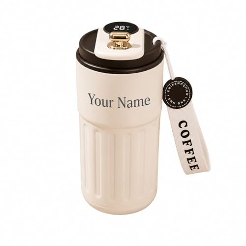 Image of Personalized Coffee Tumbler with Name, Double Wall Insulated Customized Travel Mug with Lid, Coffee Mug for,Men Valentine Day Gifts, Corporate Gifts for Employee (Black)