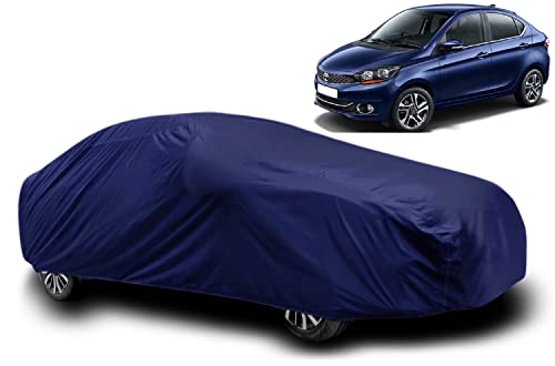 Image of AUCTIMO Triple Stitched Fully Elastic Ultra Surface Body Protection Waterproof Car Cover for Tata Tigor (Navy Blue)
