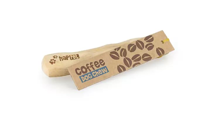HAPPET Drewniany gryzak z drzewa kawowego dla psów Rozmiar S 13–14 cm – 100% naturalny, trwały, bez drzazg, bezpieczny gryzak dla szczeniąt i dorosłych psów