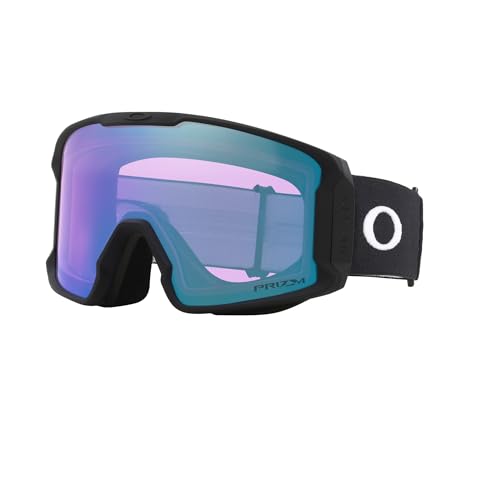 Image of Oakley Line Miner LARGE /MEDIUM Ski Goggles for Men for Women | In Matte Black, FP Black & Navy W Prizm Sapphire. Bonus kit: cleaning spray, cloth, screwdriver & mirror.