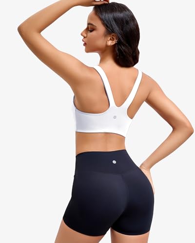 RIOJOY Sports Bras for Women, Double Lined Womens Sports Bras with Removable Pads, Racerback, Square Neck Gym Yoga Sport Bra4