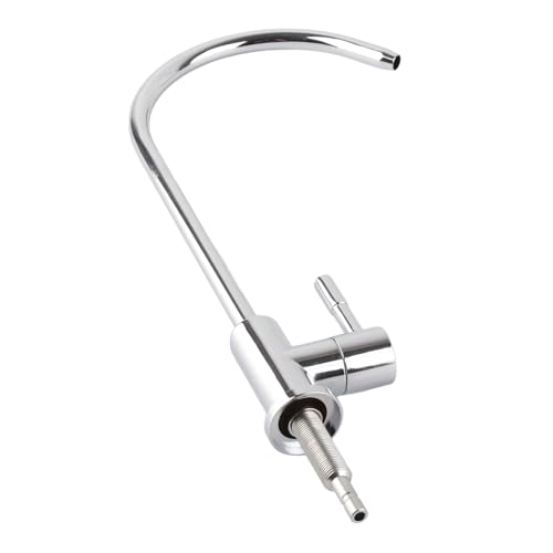 Grifo de Cocina Grifo de Cuello de Cisne 1/4 '' Aleación de Zinc Grifo de Cocina Grifo de Cromo Ósmosis Inversa Ro Filtro de Agua Potable Alto Arco Grifo de Fregadero de Cocina de una Manija para el H
