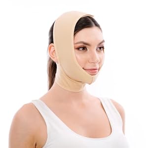 Post Surgery Facial Compression Neck Coverage Chin Strap, V-Shaped Face Slimmer