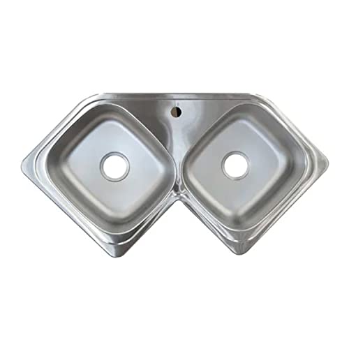 Eb Tecnica Fregadero Cocina Submontar 2 Tinas Esquinero100x52x18 Cse110