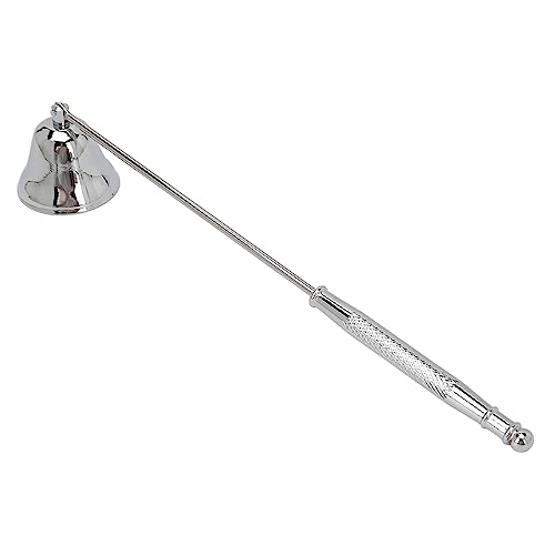 Apagallamas de Llama de Vela, Apagador de Mecha de Vela Vintage de Acero Inoxidable sin Humo con Largo para Bougie para el Hogar (Plata)