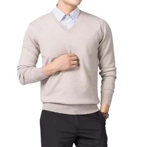 Cashmere Cotton Blend Classic V-Neck Sweater Men Autumn Winter Business Casual All-Match Knitted Jumper