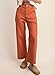 miduo Womens Summer Spring Fashion 2025 Capris Pants Button High Waisted Crop Wide Leg Straight Leg Pants Trousers with Pockets Rust 29