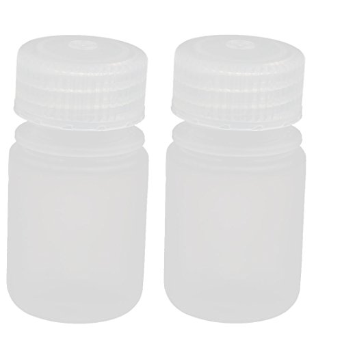 Aexit 2pcs 35mm gauge Dia 65mm Height 125ml HDPE Plastic Rectangle Small Mouth Bottle White