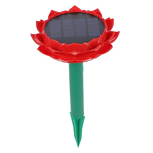 KICHOUSE 1Pc Solar Powered Outdoor Speaker Lotus Design Music Player for Garden Courtyard for Songs and Prayer Chanting