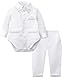 mintgreen Baby Anzug Junge Hochzeit, Gentleman Taufe Body Weste Bekleidungssets, Reines Weiß, 3-6 Monate, 60