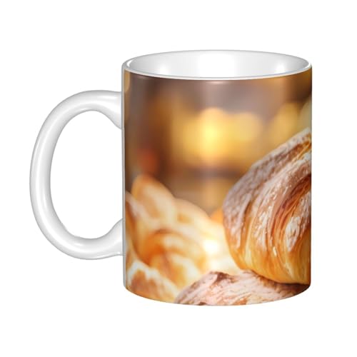 UDFKGLP Bakery Pattern Ceramic Mug for Hot & Cold Drinks
