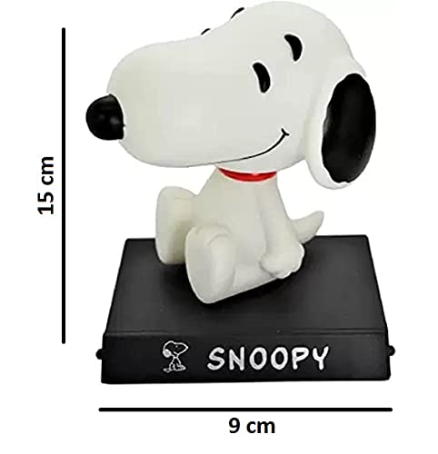 Image of AUGEN Super Hero Snoopy Action Figure Limited Edition Bobblehead with Mobile Holder for Car Dashboard, Office Desk & Study Table (Pack of 1), Plastic