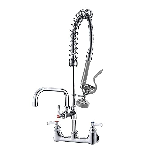 Jzbrain Pre Rinse Spray Valve Commercial Faucet Sprayer Head 1.42 Gpm High Pressure Dish Sprayer Nozzle Replacement Kit For Pre Rinse Faucet Chrome Polished (Grey) #TOP6