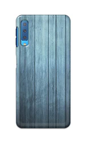 Image of Printed Hard Back Cover Case for Samsung Galaxy A7 2018 Back Cover (Wooden Blue) -702