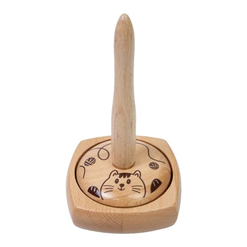 Porte-bobine de fil, support tournant en bois pour tricot et crochet