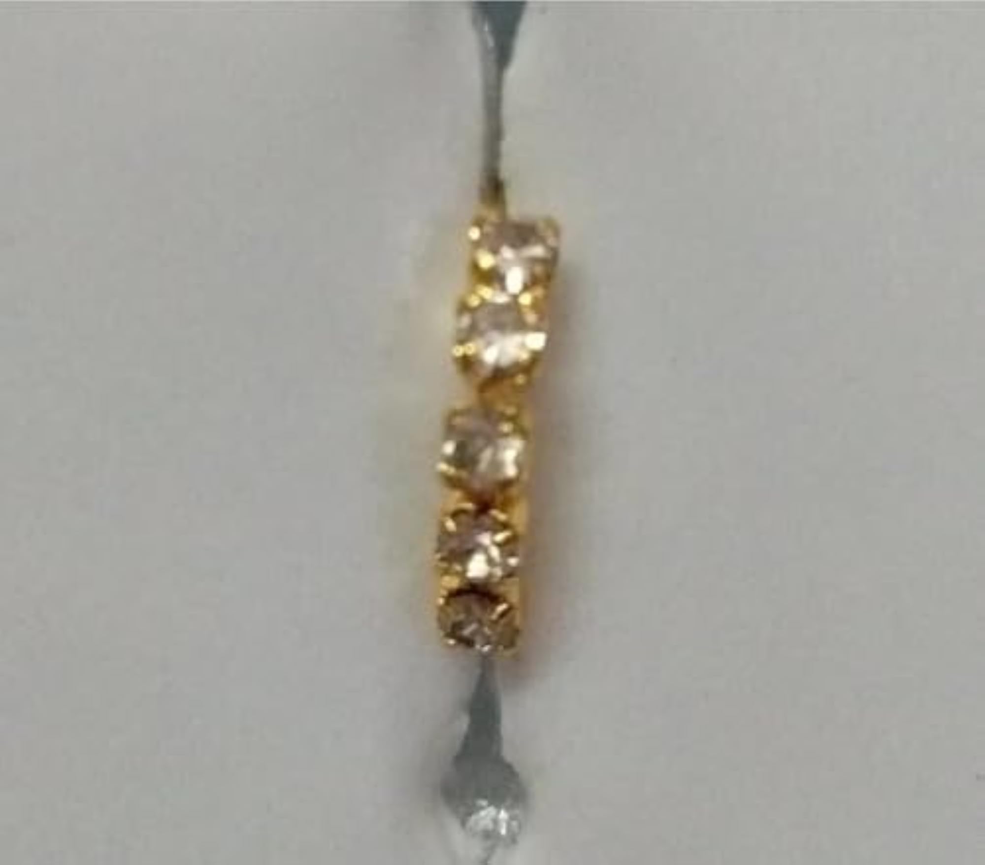 Gold-Plated Metal Nose Ring with Diamond Accents