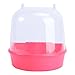VILLCASE Small Bird Bath Red Bird Bath Bird Bath for Small Birds Plastic Bird Bath Toys Water Dispenser Bird Cage Cockatiel Bird Bath Covered for Birds Bath Cage for Birds Hanging Birdcage