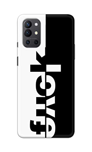 Image of PRINTFIDAA One Words Fukc Love Creative Art Innovative Wonderfull Printed Designer Hard Case for OnePlus 9R Back Cover -(e) RPM1003