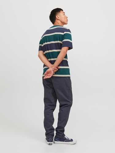 Image of Jack & Jones Men's Navy Mid Rise Regular Fit Pants