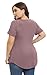TIANZHU Women Plus Size Red Shirt Wrap Top Short Sleeve Blouses Dress Top Tunic Clothing Peplum Lace Clothes Mauve 3XL