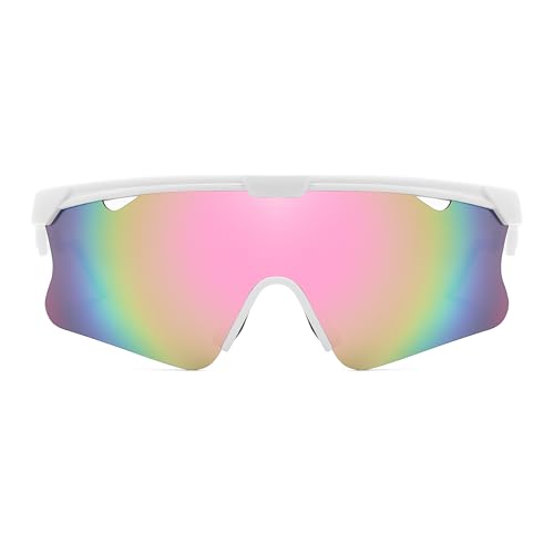 Image of FEISEDY Sunglasses for Men and Women, Polarized Large Retro Rimless Glasses TR90 Frame for Baseball, Cycling, Sports B4073