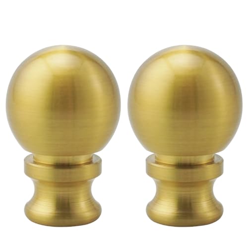 Asjeumt 2Pcs Brass Metal Lamp Finial Lamp Toppers Nut Screw on Cap