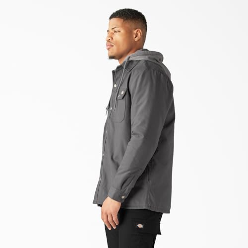 Image of Dickies Men's Fleece Hooded Duck Shirt Jacket With Hydroshield