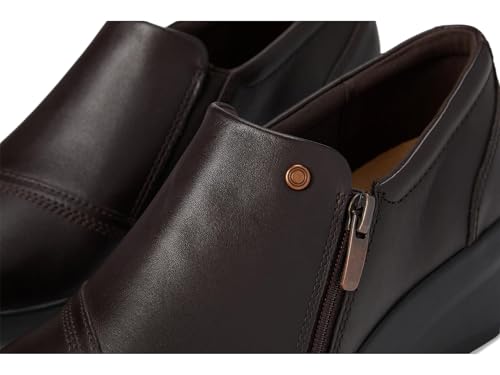 Image of Clarks Womens Suttyn Zip | Leather, Cushioning, Zipper, Casual, Zipper