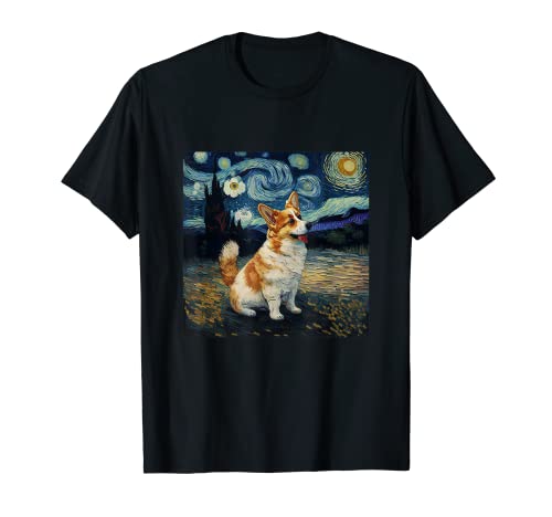 Van gogh corgi cute corgi jungen mädchen herren damen t-shirt
