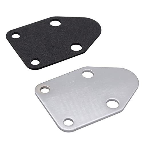 Image of SBC Chrome Fuel Pump Block Off Plate With Gasket 283 327 350 383 400 SB Chevy